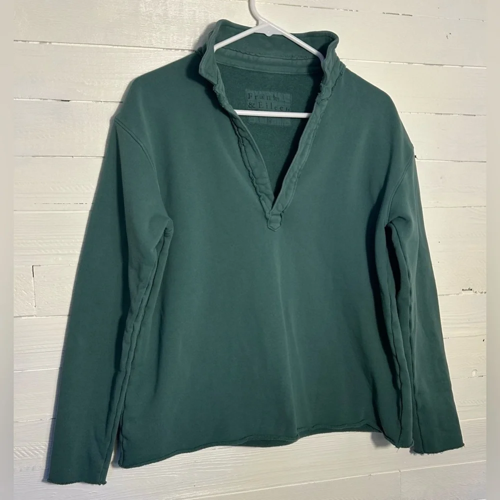 Frank & Eileen triple fleece pullover shirt, green, women’s size medium. - Picture 2 of 6